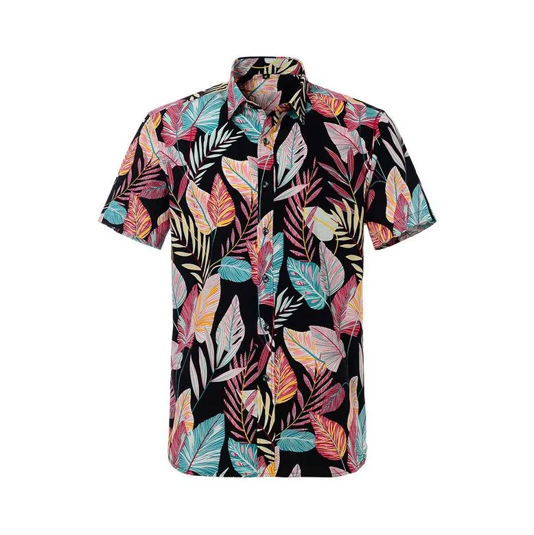 Custom Polyester Hawaii Shirt Dress Shirt Wholesale Cotton Digital Sublimation Printing Men′s Hawaiian Shirts