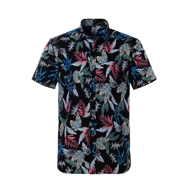 Custom Polyester Hawaii Shirt Dress Shirt Wholesale Cotton Digital Sublimation Printing Men′s Hawaiian Shirts