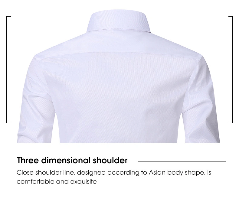 OEM Custom Men′s Formal Shirts Business Casual Long Sleeve Plain Bamboo Fiber Dress Shirt for Men